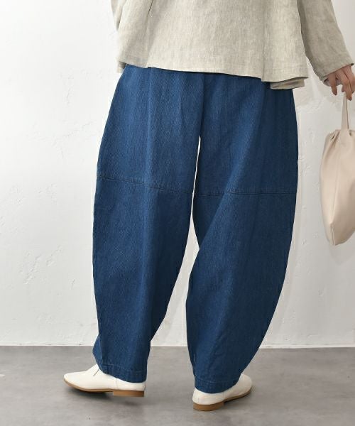 08Mab｜リネンコットンデニム切替ボールパンツ [[CF-1224HF1100]][C]