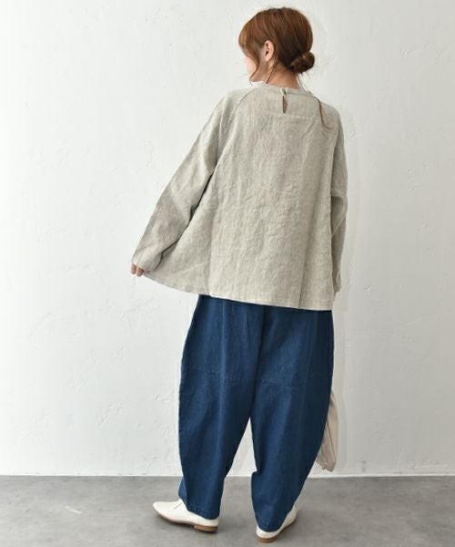 08Mab｜リネンコットンデニム切替ボールパンツ [[CF-1224HF1100]][C]
