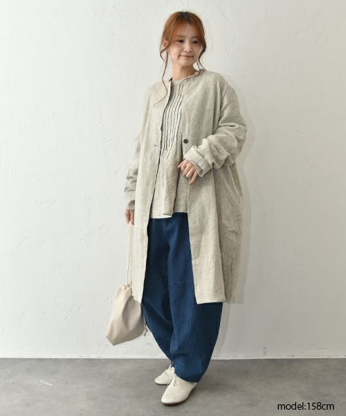 08Mab｜リネンコットンデニム切替ボールパンツ [[CF-1224HF1100]][C]