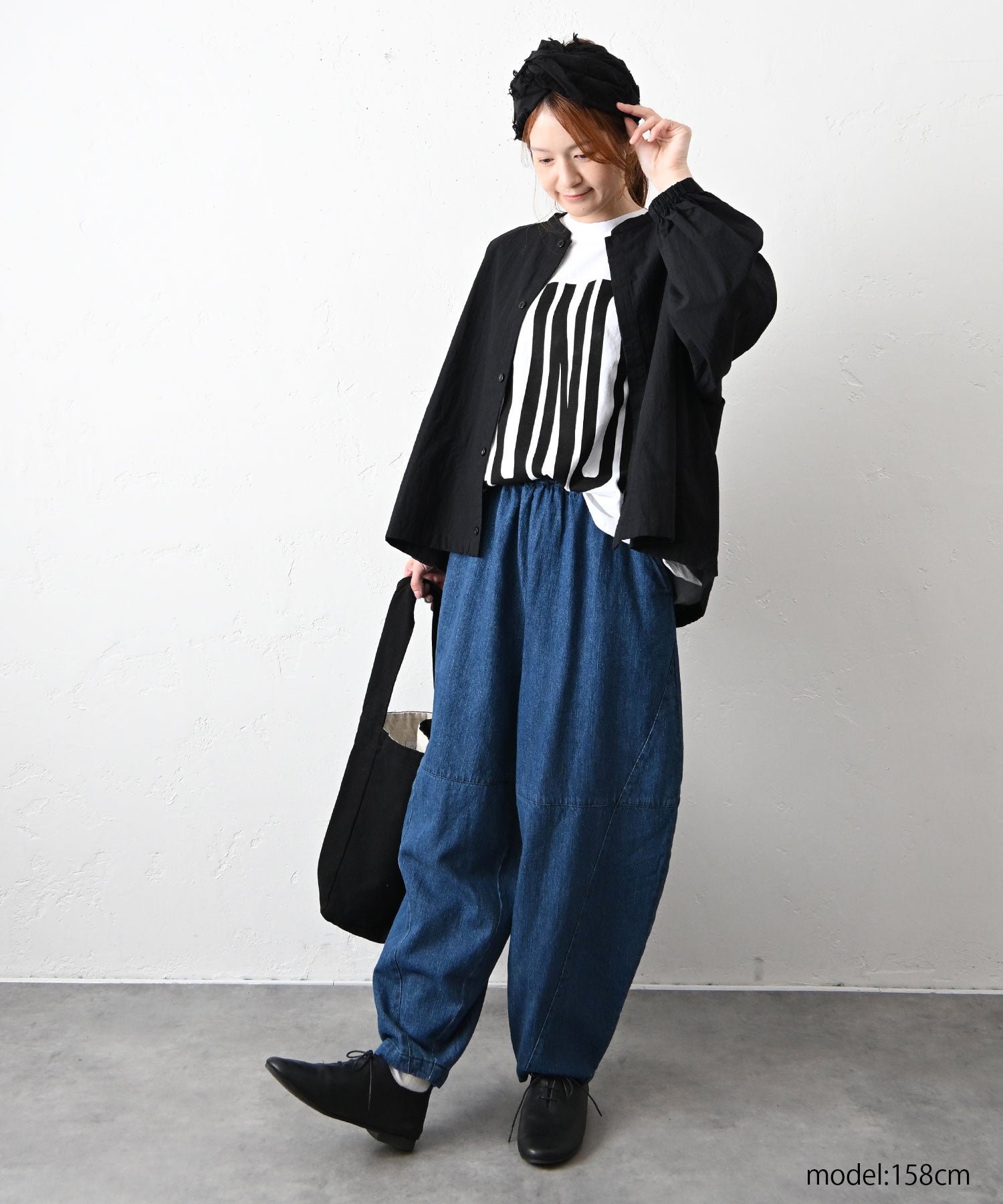 08Mab｜リネンコットンデニム切替ボールパンツ [[CF-1224HF1100]][C