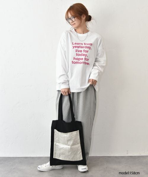 prit｜オックス×リネン箔プリントビッグポケットトート [[P01601]][C]