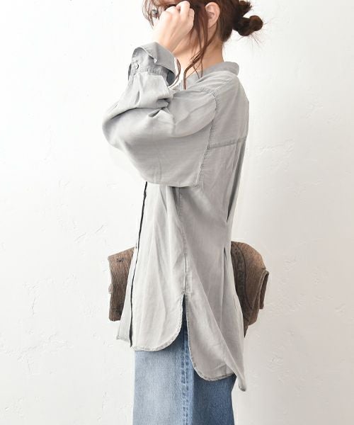 HUMS｜テンセルデニムタックシャツ [[WLN5215]][C]HUMS｜テンセルデニムタックシャツ [[WLN5215]][C]