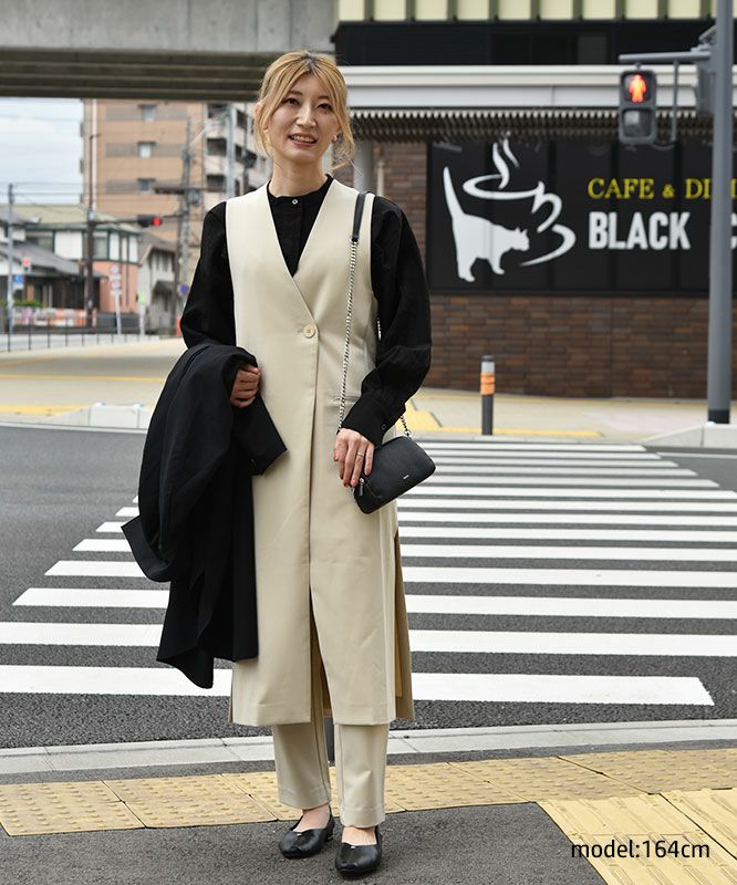 HUMS｜ロングジレ×テーパードパンツセットアップ [[HUM-047]][C]