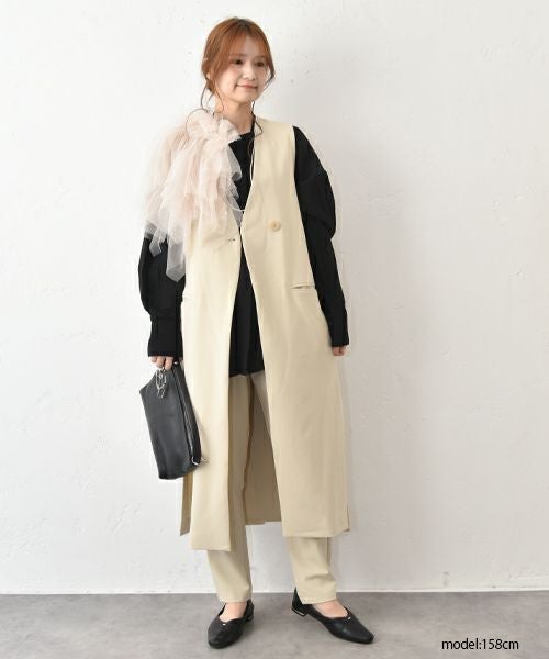 HUMS｜ロングジレ×テーパードパンツセットアップ [[HUM-047]][C]