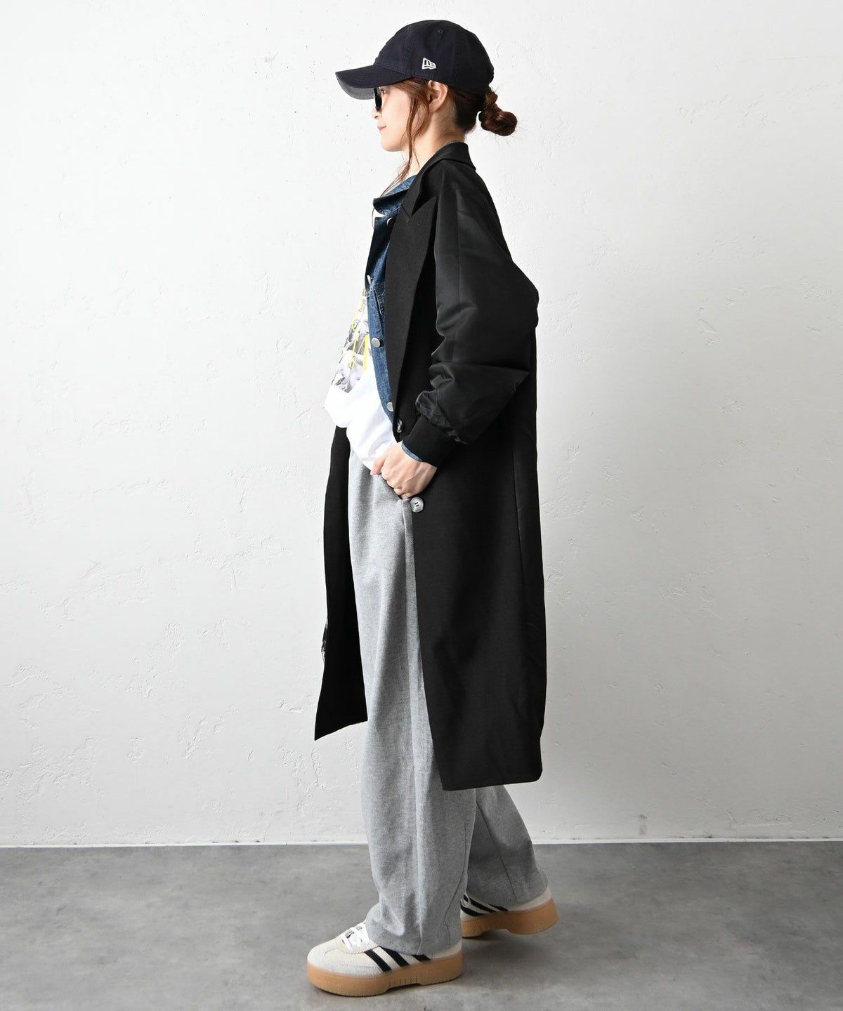 HUMS｜異素材切り替えコート [[HUM-042]][C]