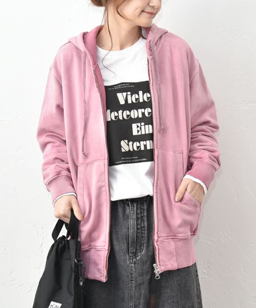 Gives a sense of fullment｜裏毛ジップアップパーカー [[661023]][C]