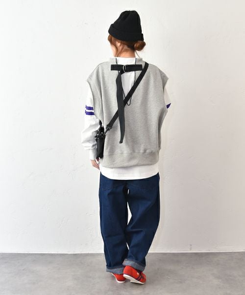 Gives a sense of fullment｜裏毛スウェットベスト [[861129]][C]