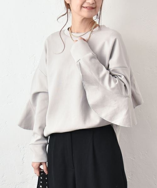 HUMS｜バックフリルデザインカットソー [[C-5118]][C]