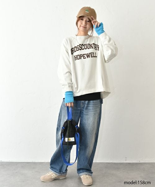 and quarter｜ラグランプリントヘムタックプルオーバー [[MA-720315]][C]