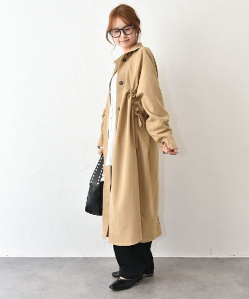  HUMS｜サイドギャザーシャツコート [[HUM-081]][C]