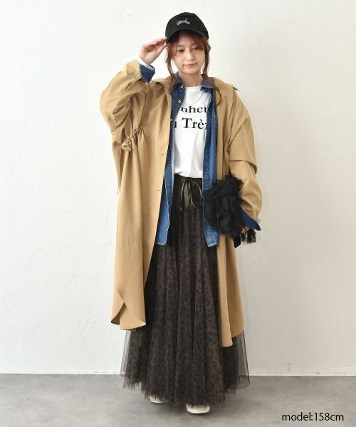  HUMS｜サイドギャザーシャツコート [[HUM-081]][C]