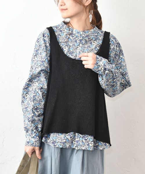 hagumu｜麻混ニットベスト [[MT-0495]][C]