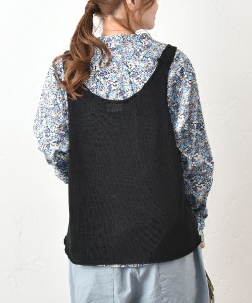 hagumu｜麻混ニットベスト [[MT-0495]][C]