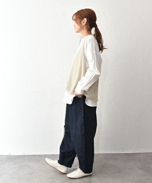 hagumu｜麻混ニットベスト [[MT-0495]][C]