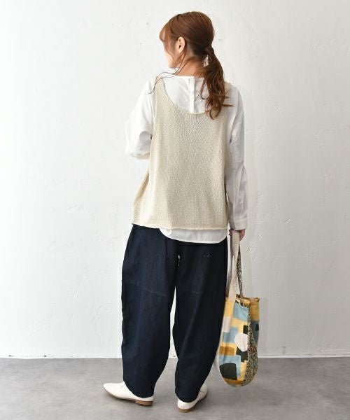 hagumu｜麻混ニットベスト [[MT-0495]][C]