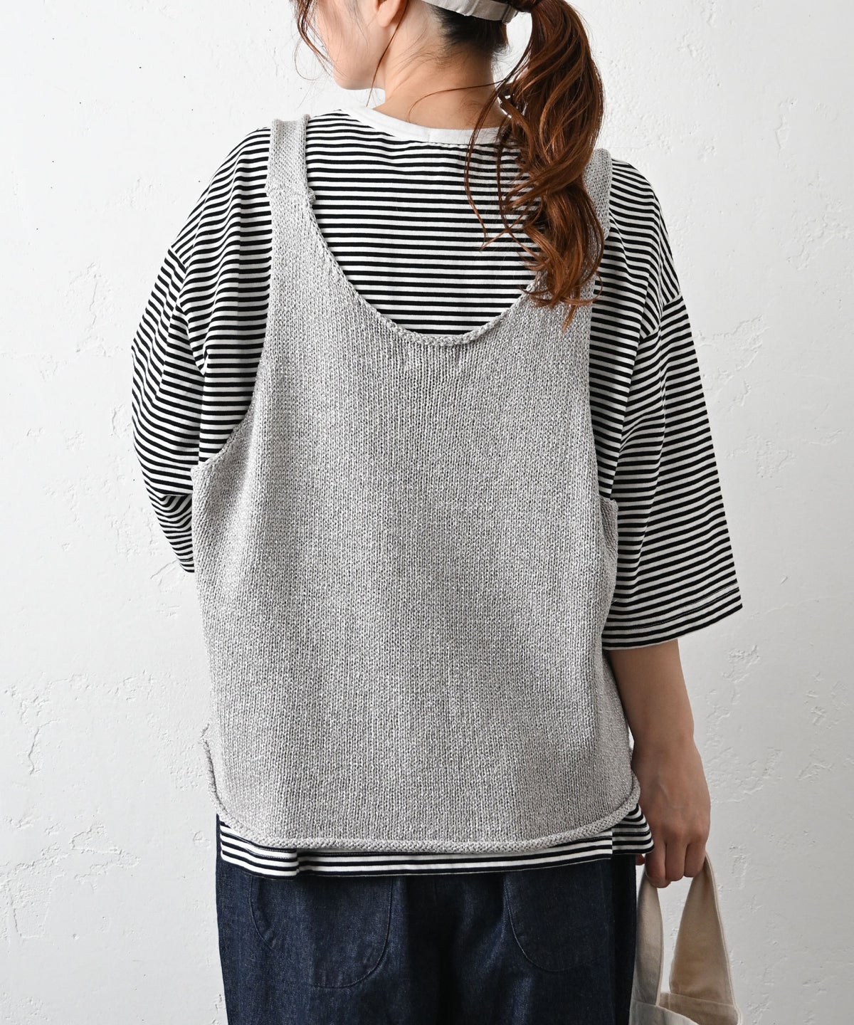 hagumu｜麻混ニットベスト [[MT-0495]][C]