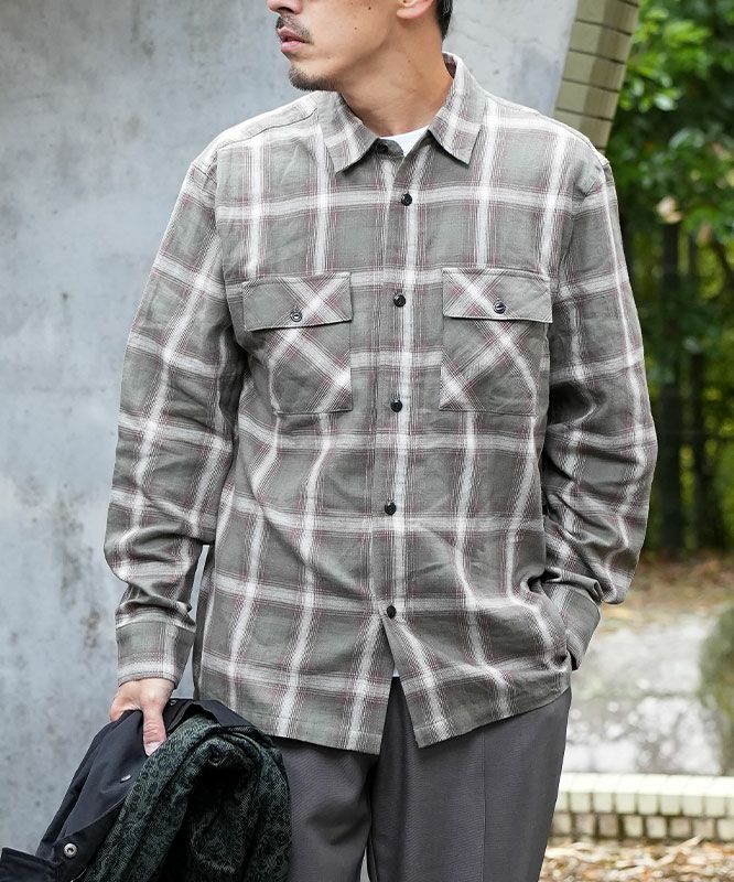 BIG MIKE｜ライトフランネルシャツ [[102615101]][D]