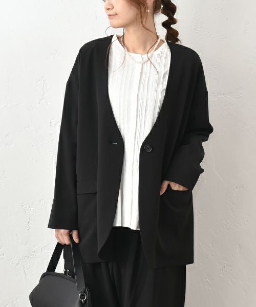 un cinq｜ノーカラージャケット [[U-04]][C]