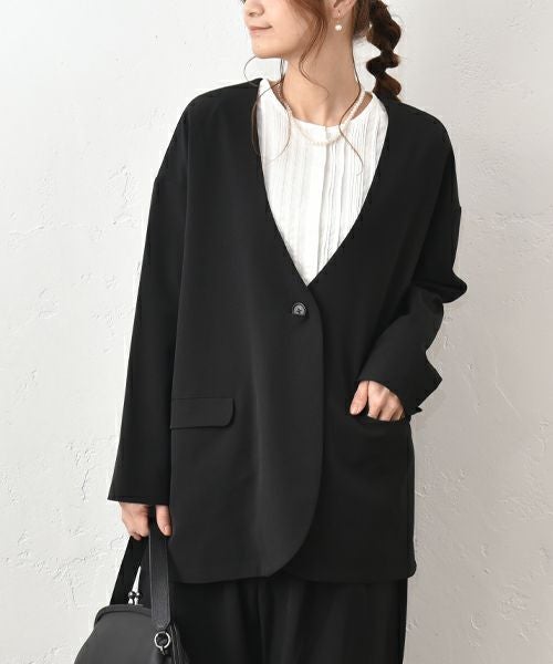 un cinq｜ノーカラージャケット [[U-04]][C]