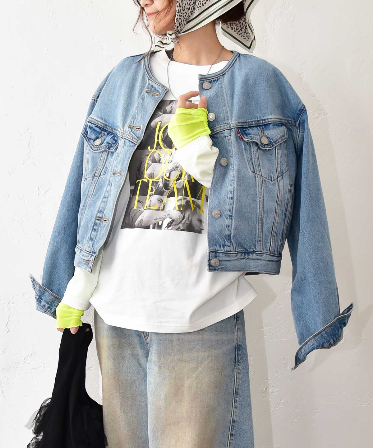 LEVI´S｜ノーカラーデニムジャケット [[006EZ-0001]][C]