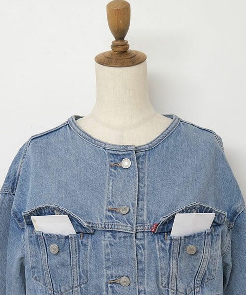  LEVI´S｜ノーカラーデニムジャケット [[006EZ-0001]][C]