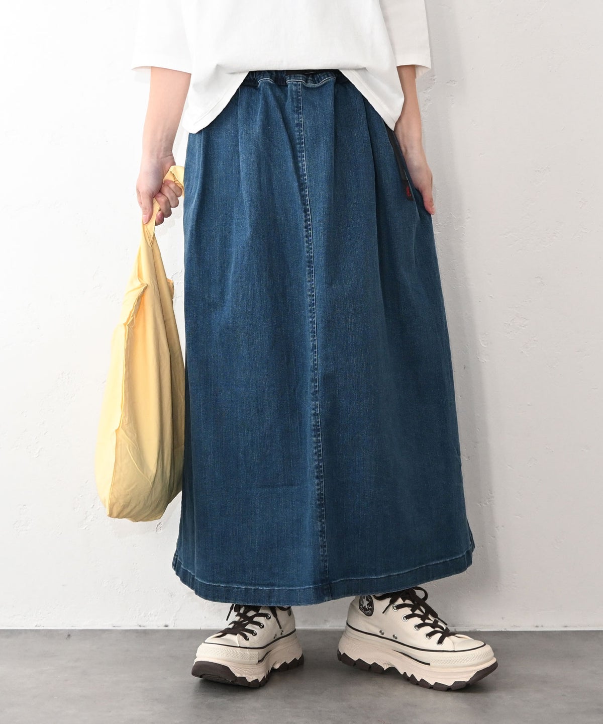  GRAMICCI｜ストレッチデニムロングフレアースカート [[GLSK6-SJP006]][C]
