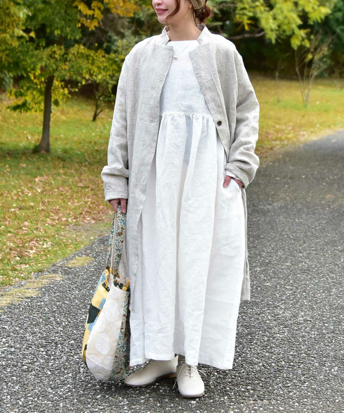 08Mab｜リネン切り替えワンピース [[CF-223HF721-2026]][C]