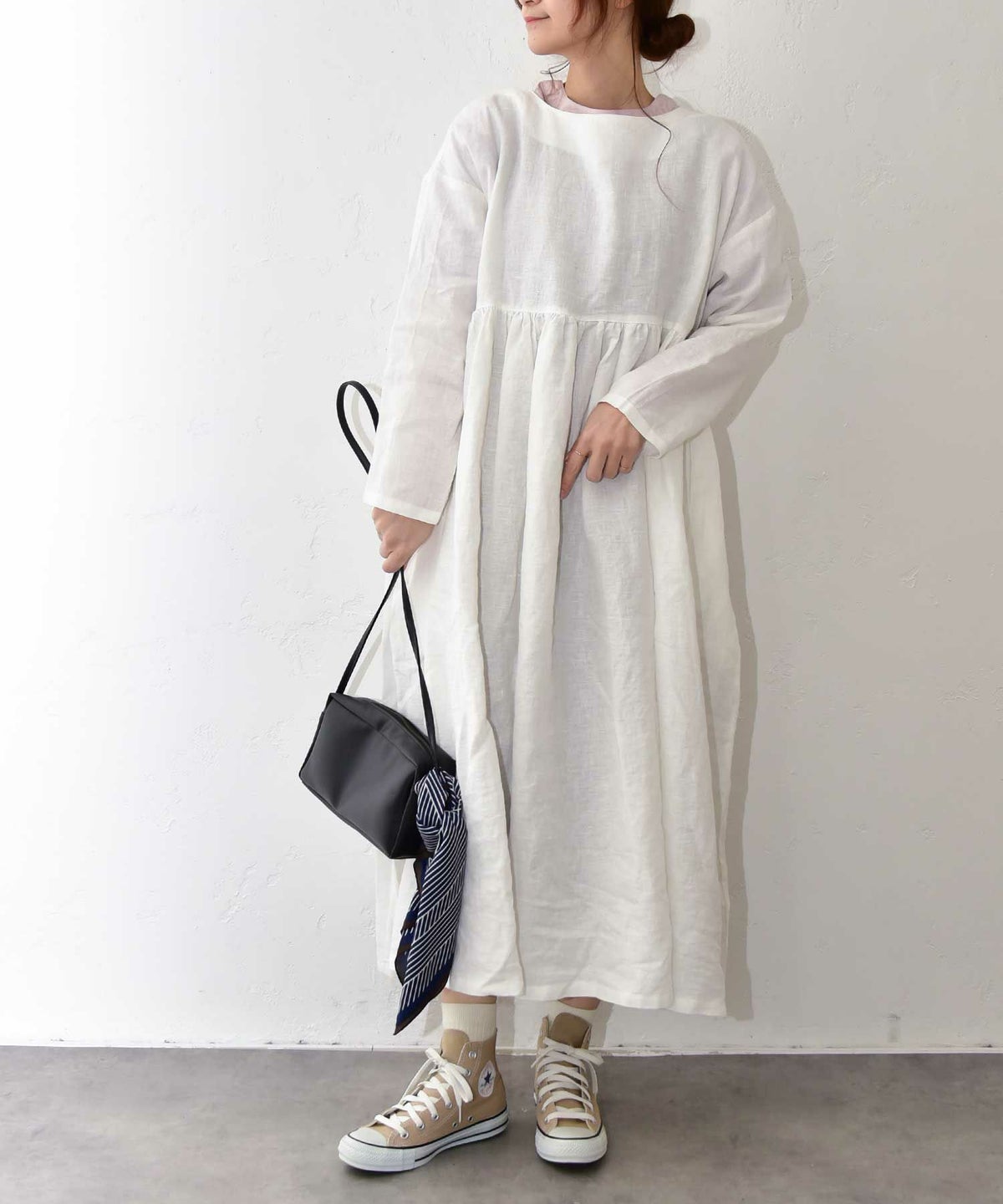 08Mab｜リネン切り替えワンピース [[CF-223HF721-2026]][C]
