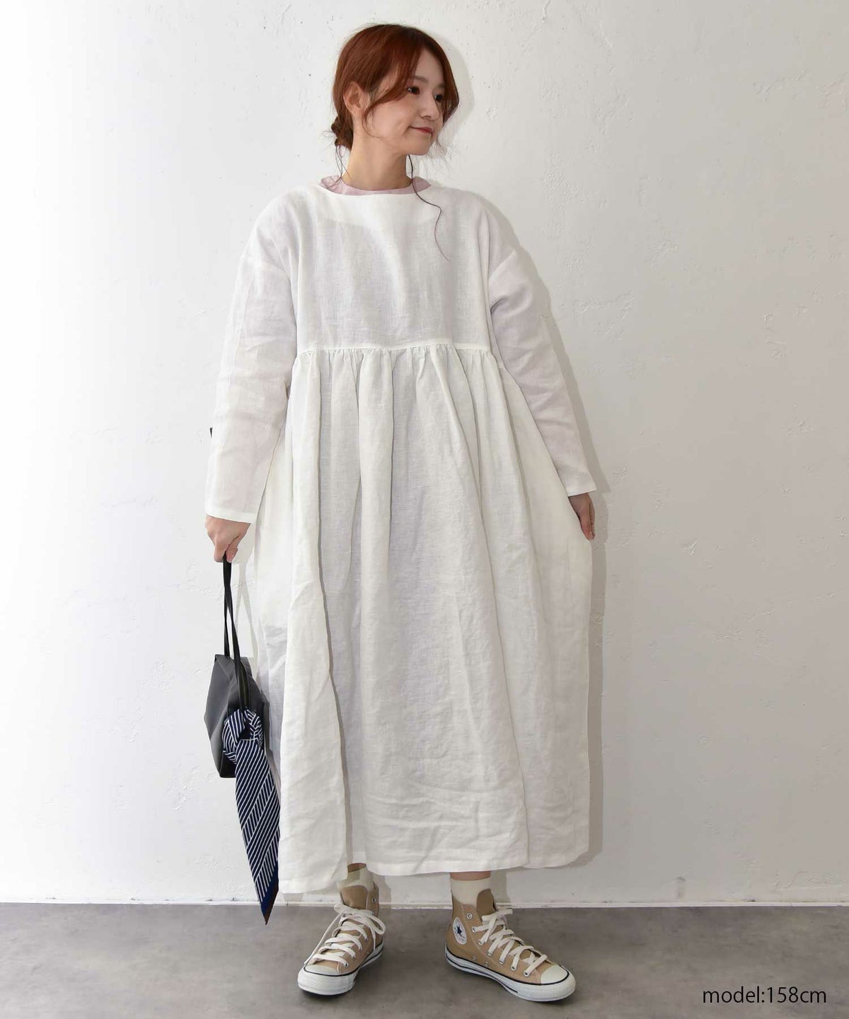 08Mab｜リネン切り替えワンピース [[CF-223HF721-2026]][C]