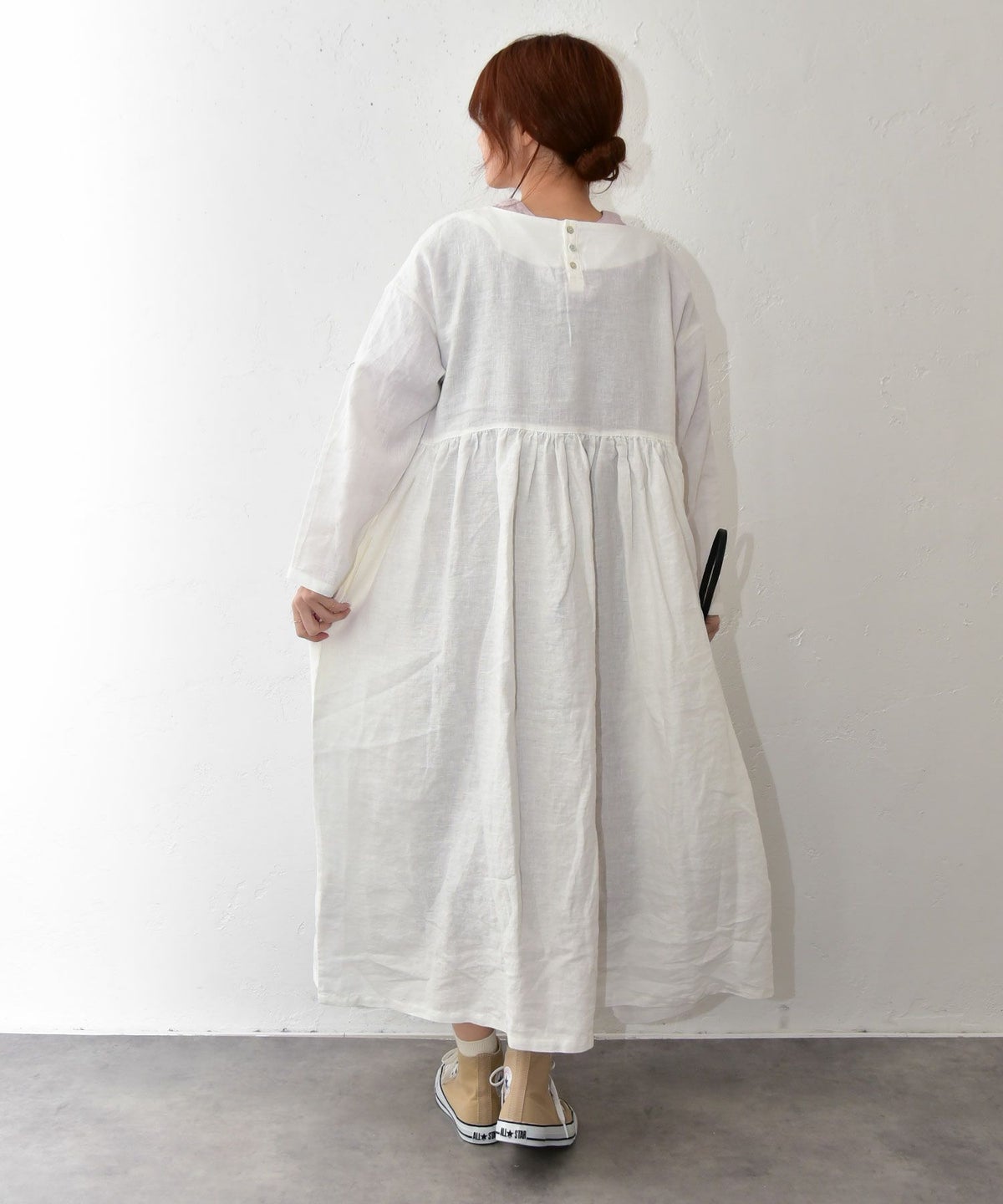 08Mab｜リネン切り替えワンピース [[CF-223HF721-2026]][C]