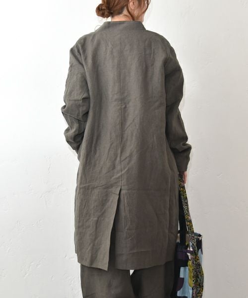 08Mab｜リネンテーラードロングジャケット [[CF-1225HF1336]][C]