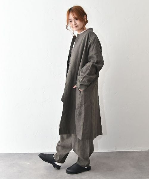 08Mab｜リネンテーラードロングジャケット [[CF-1225HF1336]][C]