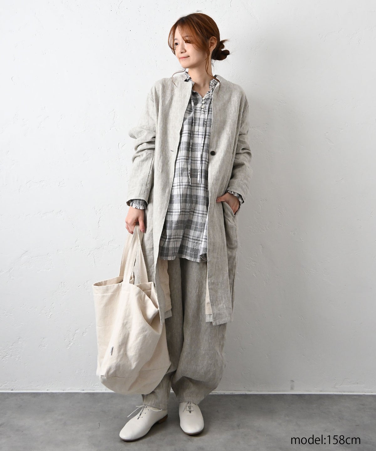 08Mab｜リネンテーラードロングジャケット [[CF-1225HF1336]][C]