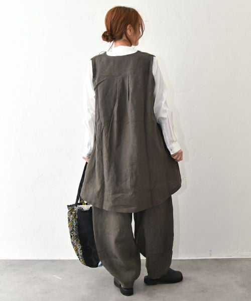 08Mab｜リネン多ボタンベスト [[CF-824HF1020]][C]