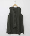 08Mab｜リネン多ボタンベスト [[CF-824HF1020]][C]