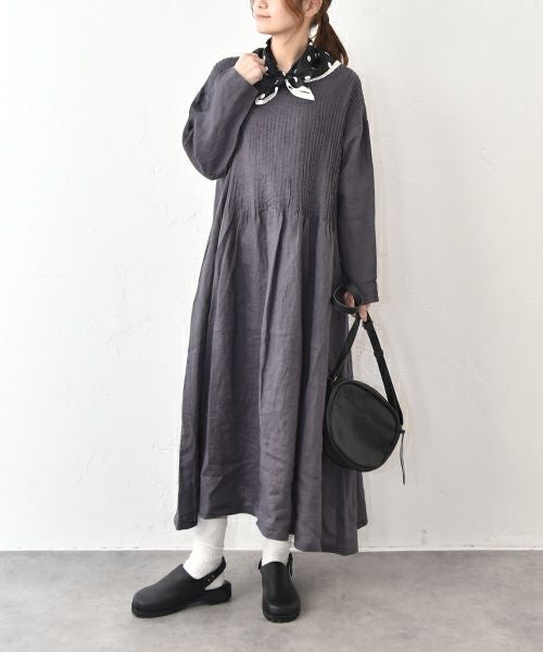 08Mab｜リネン細ピンタックワンピース [[CF-1225HF1326]][C] | ma28