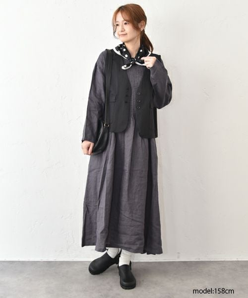 08Mab｜リネン細ピンタックワンピース [[CF-1225HF1326]][C] | ma28