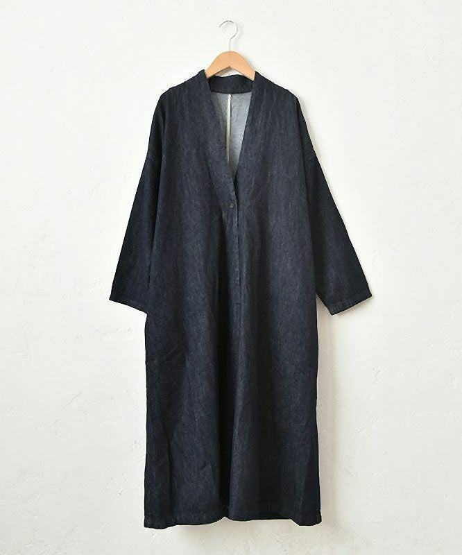 08Mab｜リネンコットンデニムロングコート [[CF-1224HF1099]][C