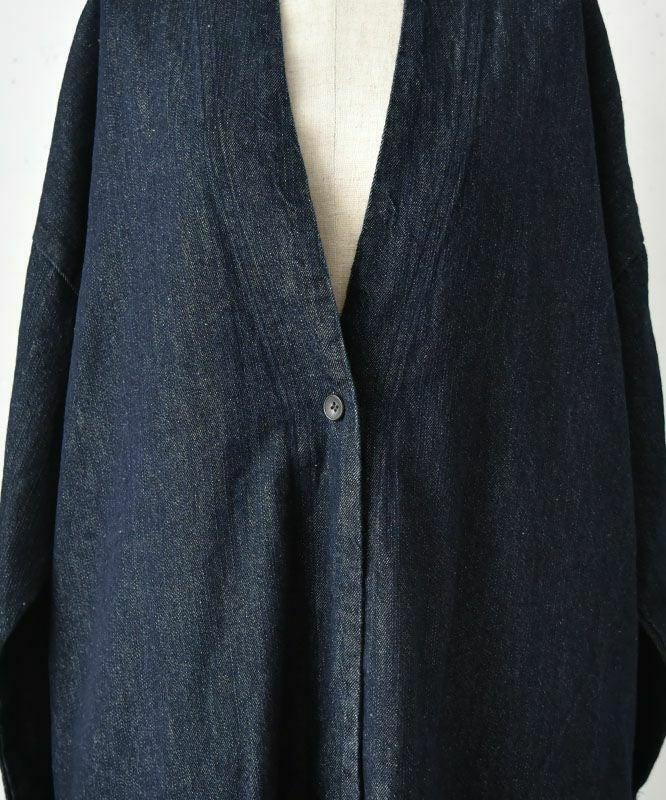08Mab｜リネンコットンデニムロングコート [[CF-1224HF1099]][C 