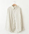 HUMS｜ストライプ2wayカラーオーバーシャツ [[32897A332]][C]
