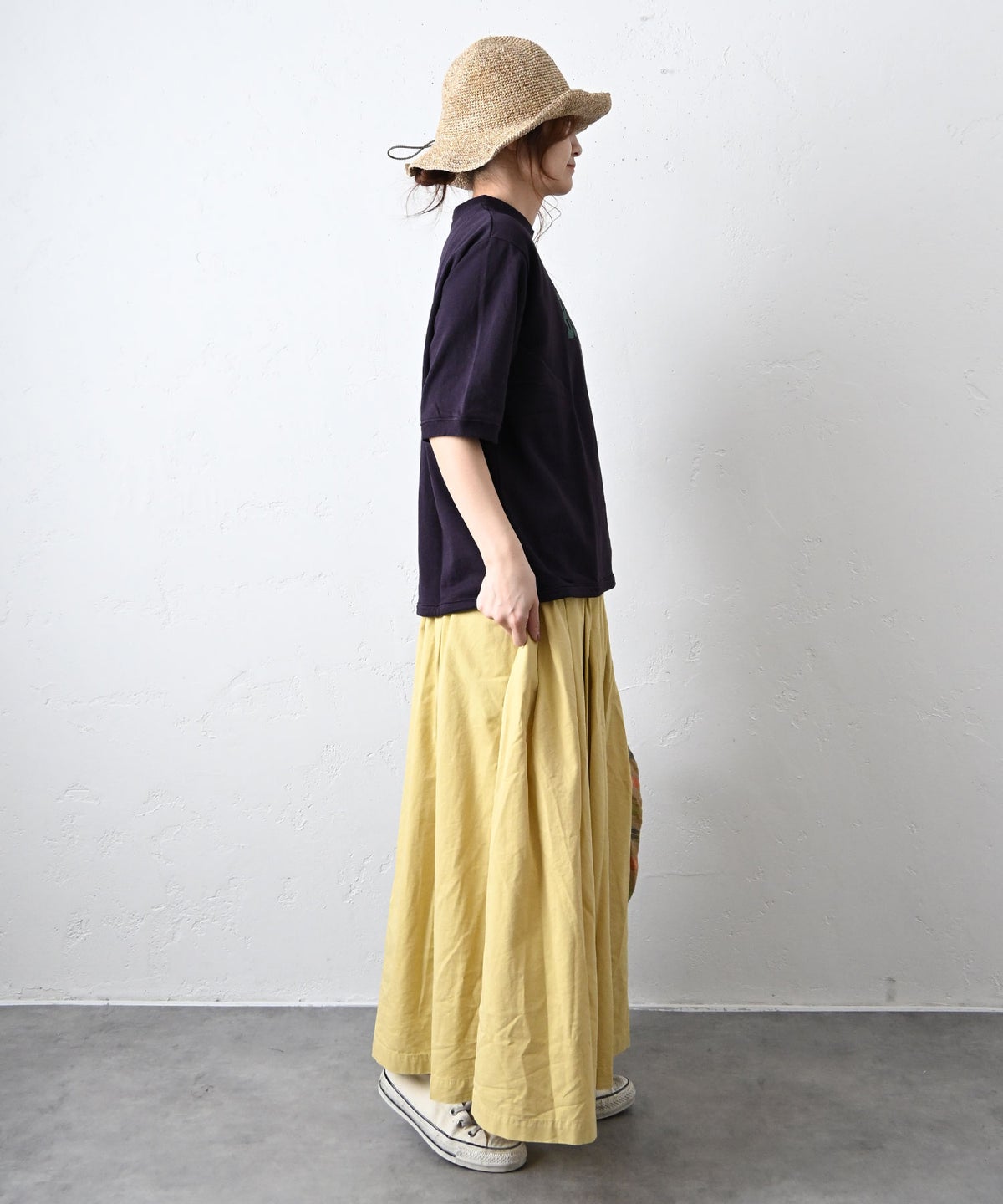 her.｜ミニ裏毛 5分袖ロゴプリントTシャツ [[7261C-914]][C]