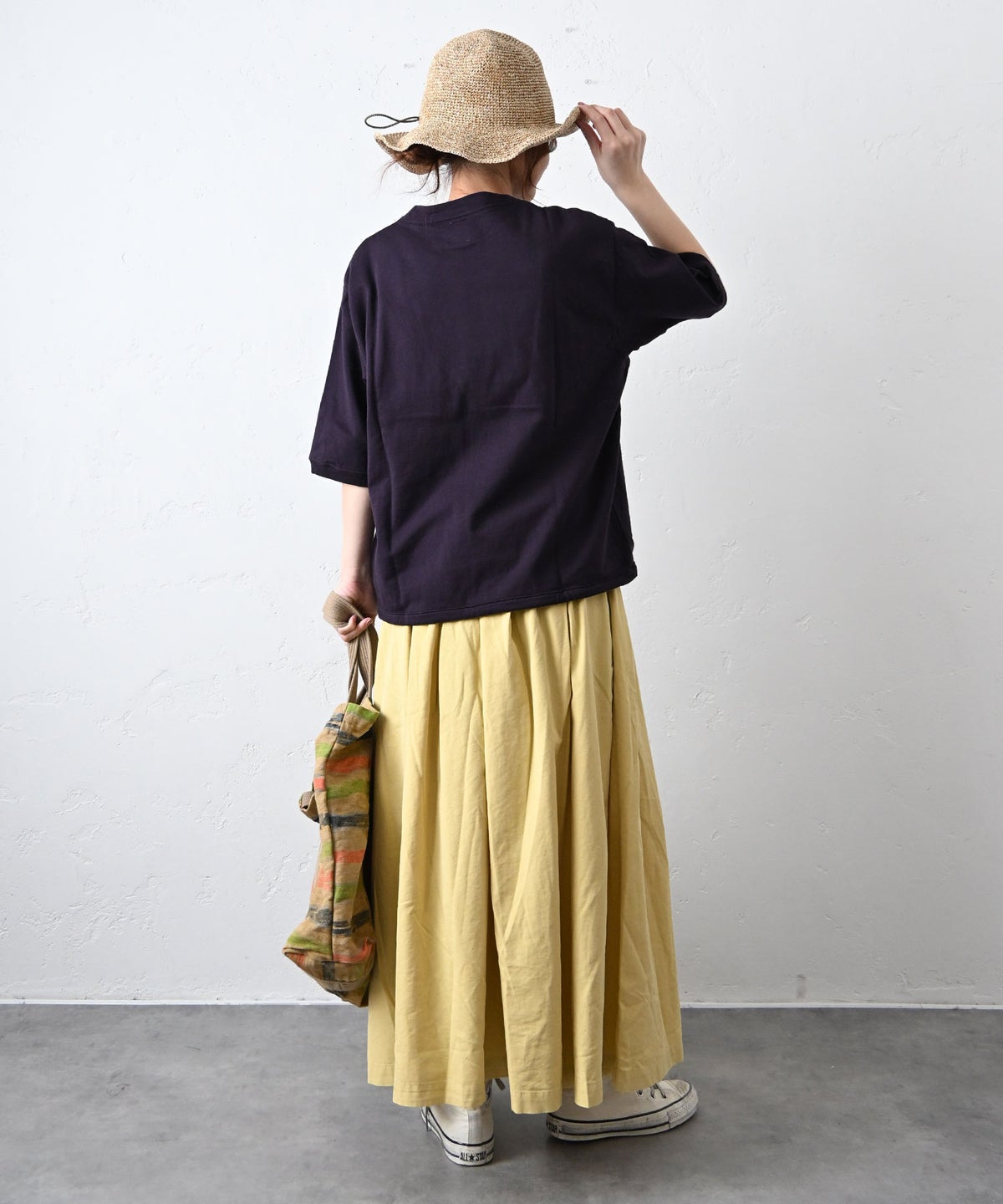 her.｜ミニ裏毛 5分袖ロゴプリントTシャツ [[7261C-914]][C]