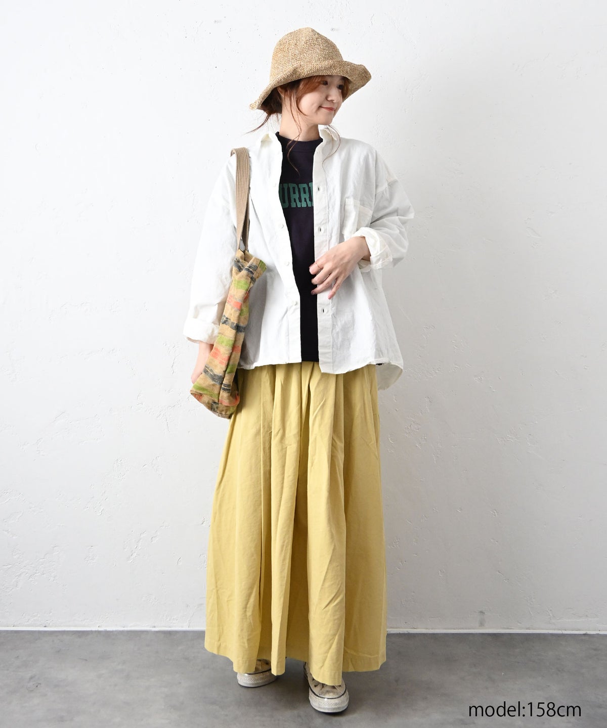 her.｜ミニ裏毛 5分袖ロゴプリントTシャツ [[7261C-914]][C]