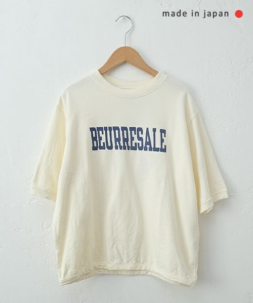  her.｜ミニ裏毛 5分袖ロゴプリントTシャツ [[7261C-914]][C]