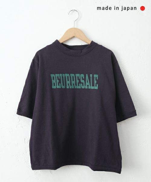  her.｜ミニ裏毛 5分袖ロゴプリントTシャツ [[7261C-914]][C]