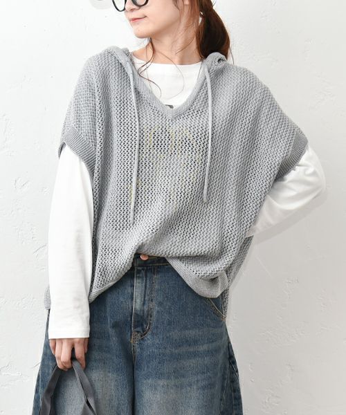 HUMS｜メッシュフーディベスト [[HU-PO-18]][C]