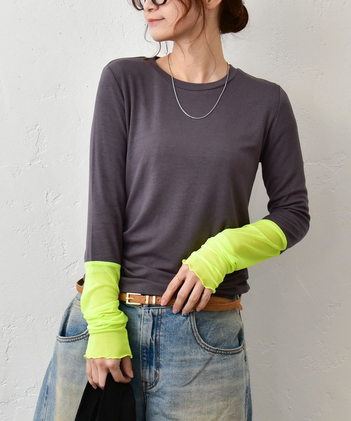 HUMS｜袖シアー切替インナー [[C-5099]][C]