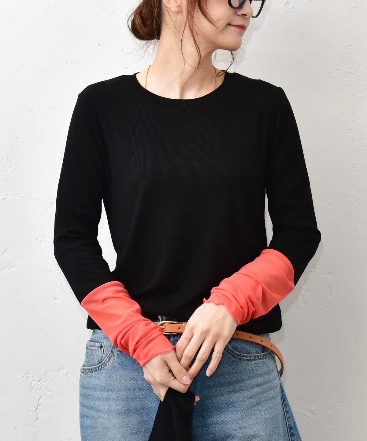 HUMS｜袖シアー切替インナー [[C-5099]][C]