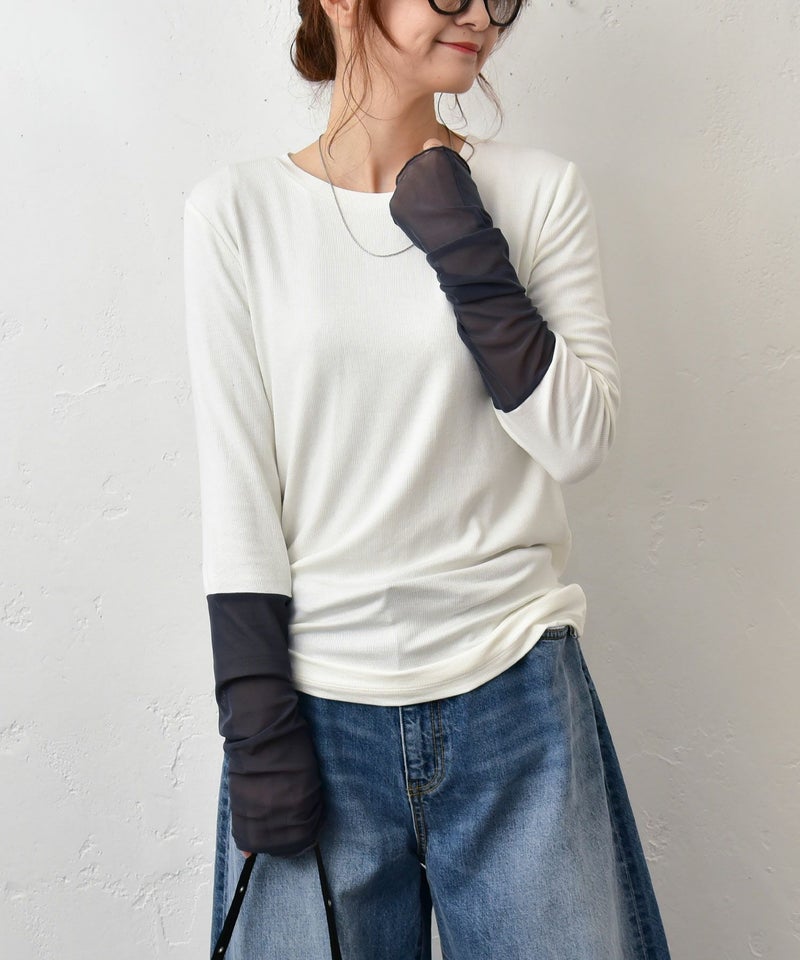 HUMS｜袖シアー切替インナー [[C-5099]][C]