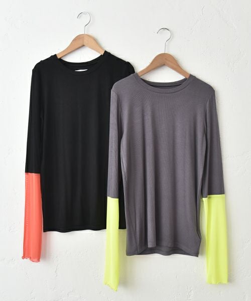  HUMS｜袖シアー切替インナー [[C-5099]][C]